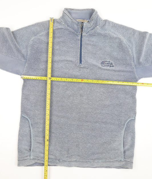 Weird Fish Men's Blue Large 1/4 Zip Fleece Pullover Jacket