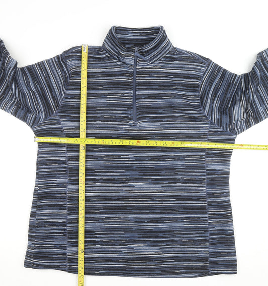 Mountain Warehouse Men's Blue Striped Fleece 1/2 Zip Active Jacket Size 2XL