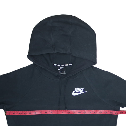 Nike Women Black Small Pullover Hoodie Sweatshirt Cotton Blend