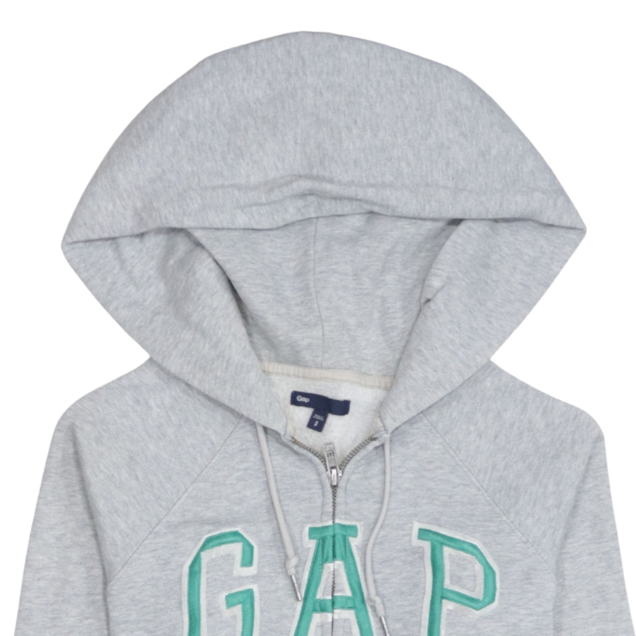 GAP Women Grey Full Zip Hoodie Small Cotton Blend Logo Casual