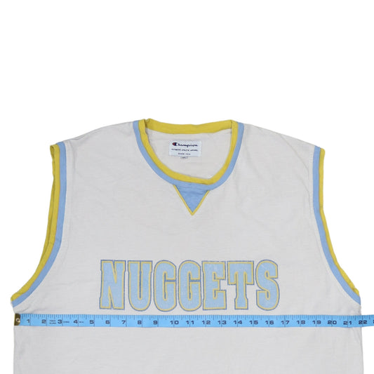 Champion Men White Nuggets Basketball Tank Jersey M