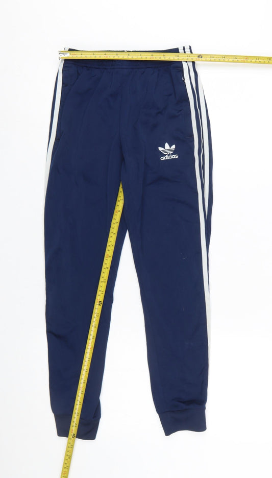 Adidas Boys Blue 11-12 Years Jogger Trousers with Side Stripes