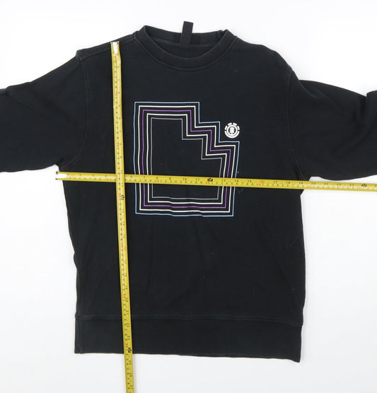 Element Men's Black Small Crew Neck Graphic Sweatshirt