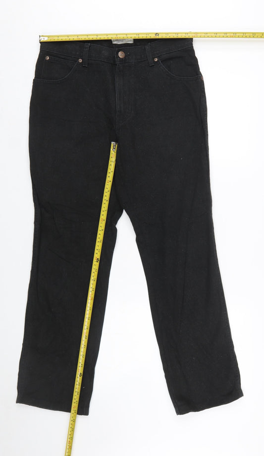 Wrangler Men's Black Regular Fit Straight Leg Jeans W32 L30