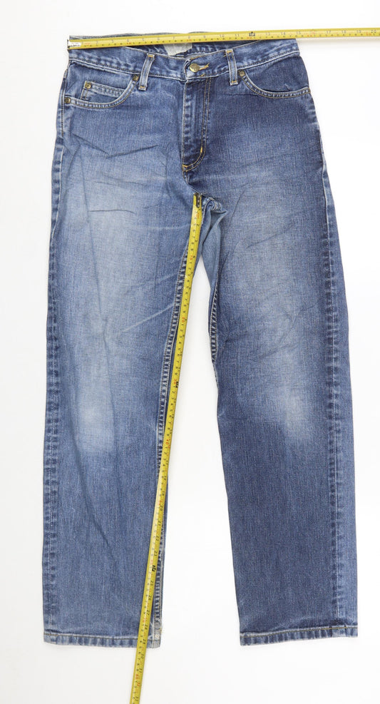 Lee Men's Blue Denim Straight Jeans 30x30 Regular Fit