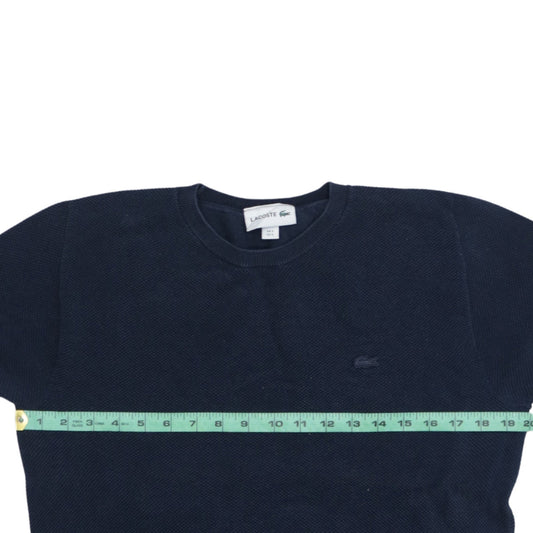 Lacoste Men's Blue Cotton Crew Neck Pullover Jumper Size S