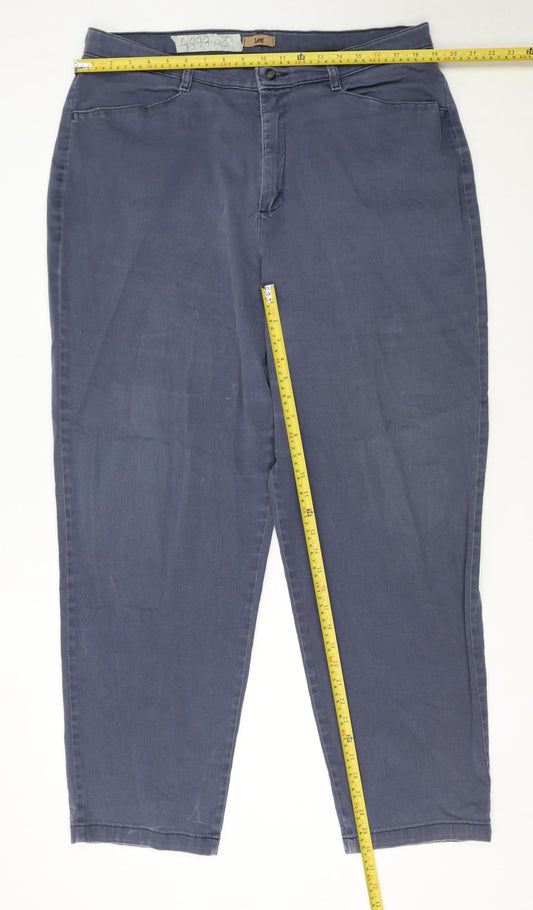 Lee Women's Blue Chino Cotton Stretch Trousers Size 18W
