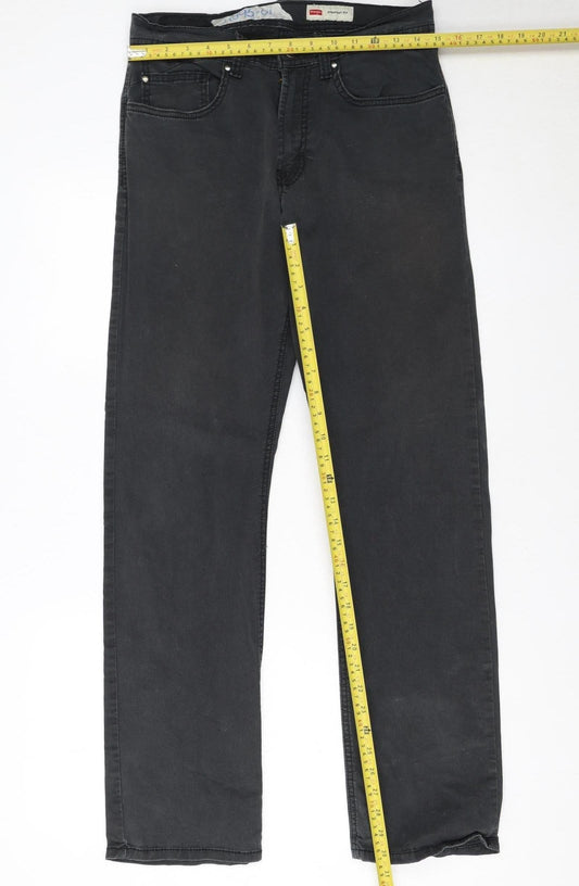 Wrangler Men's Black Straight Fit Jeans 30x32 Cotton Denim