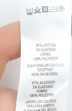 Atmosphere Womens Blue Paisley Capri Trousers Size 12 Cotton Blend