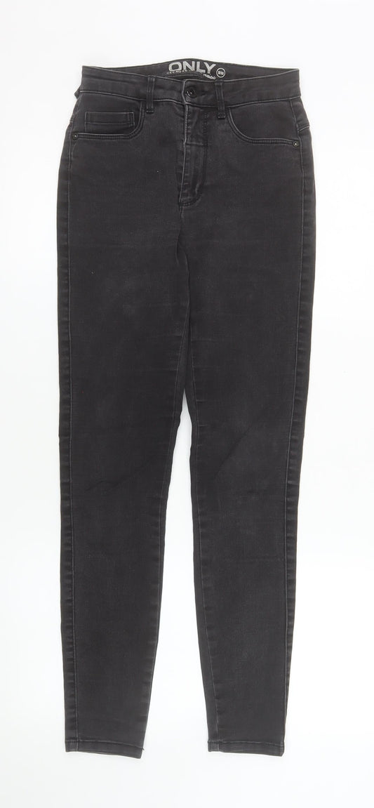 Only Women's Black Skinny Jeans S/30 Slim Fit Denim