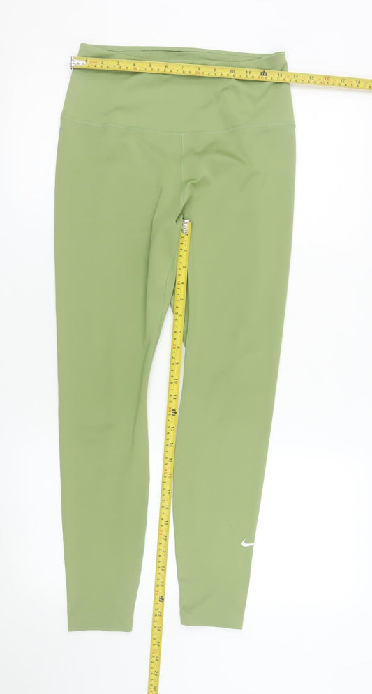 Nike Women’s Green Dri-Fit Leggings Medium Stretch Workout Trousers