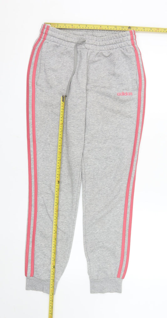 Adidas Womens Grey Jogger Sweatpants S Side Stripe Activewear