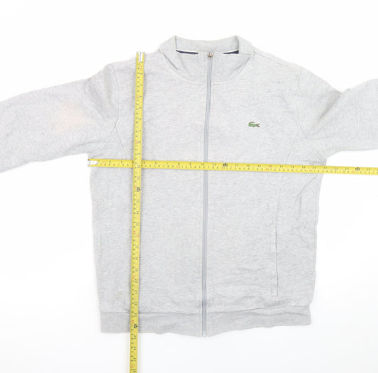 Lacoste Sport Men's Grey Full Zip Jacket Size M Cotton Blend