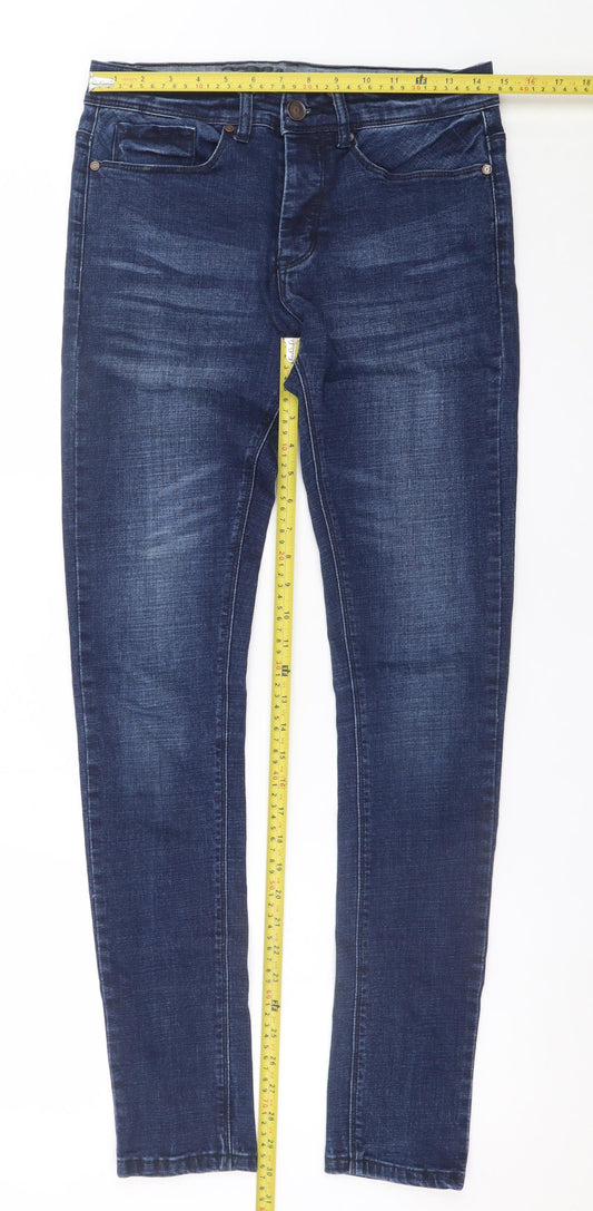 Kingpin Men's Blue Skinny Jeans Size 30R Slim Fit Denim