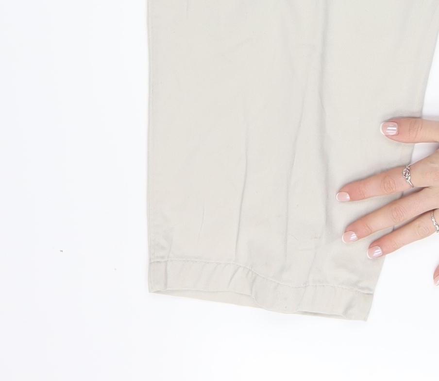 Lee Men’s Beige Cotton Pleated Chino Trousers Size L Relaxed Fit
