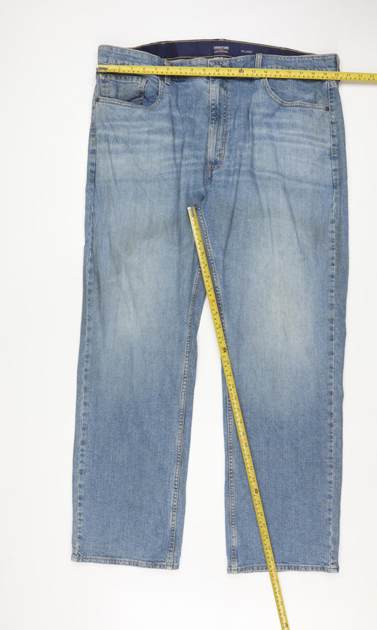 Levi Strauss Men’s Blue Relaxed Fit Straight Denim Jeans W42 L32