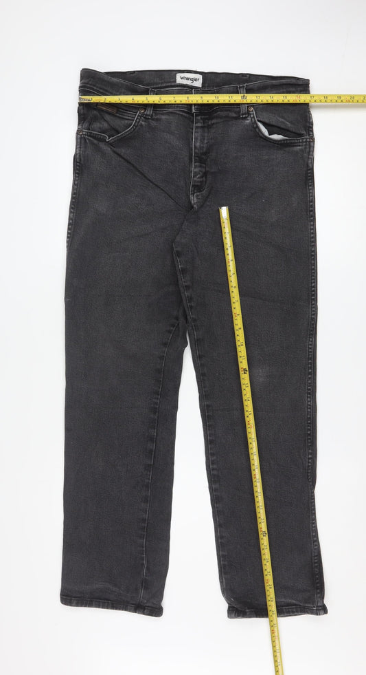 Wrangler Mens Black Texas Straight Regular Fit Jeans W36 L30