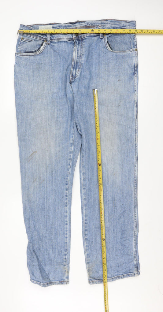 Wrangler Mens Blue Regular Fit Straight Jeans W38 L34