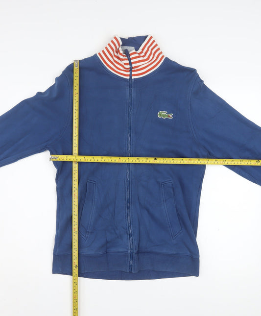 Lacoste Men's Blue Slim Fit Track Jacket Size M Cotton Zip Up