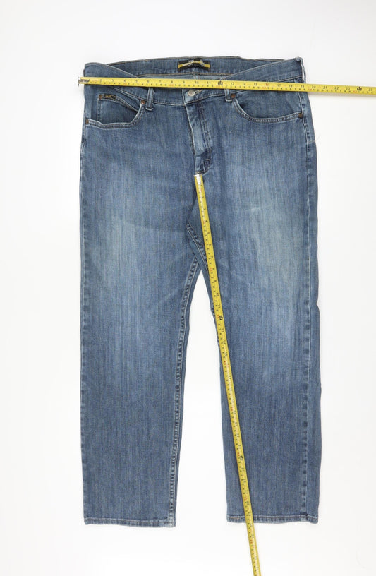 Lee Men's Blue Regular Fit Straight Leg Jeans 38x29