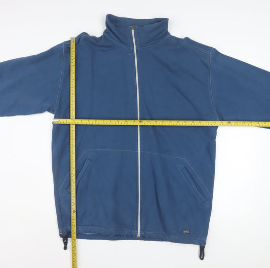 Asics Men's Blue XL Track Jacket Cotton Full Zip Activewear