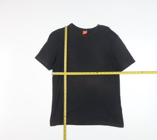 Hugo Boss Men's Black Cotton Crew Neck Short Sleeve T-Shirt L