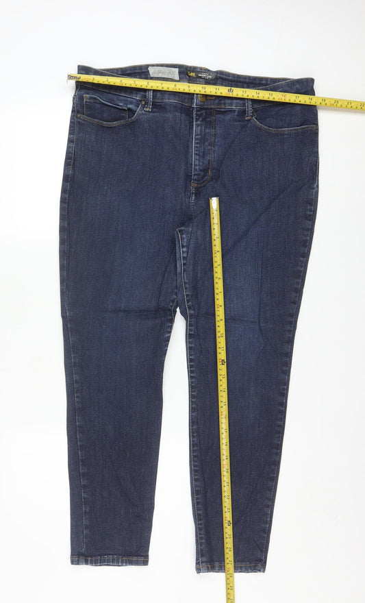 Lee Women's Blue Mid Rise Skinny Slim Fit Sculpting Jeans Size 18