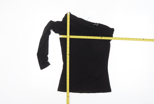 Vila Women's Black Off Shoulder Long Sleeve Top Size 8