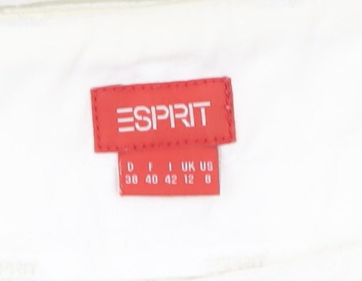 Esprit Women’s White Cargo Trousers Size 12 Cotton Lightweight