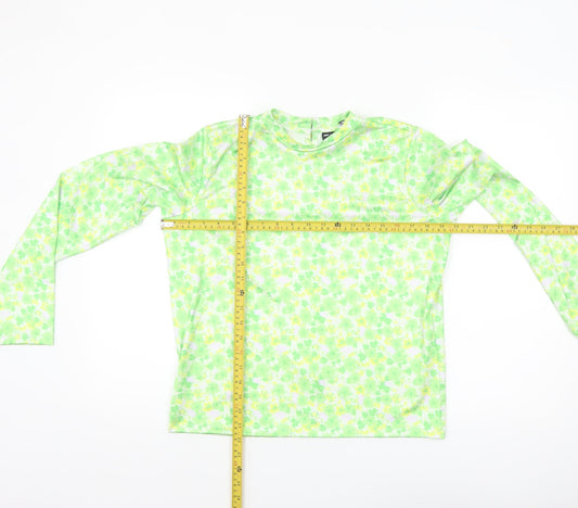 ASOS Design Women’s Green Floral Long Sleeve Stretch Top Size 14