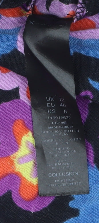 Collusion Womens Multicoloured Floral Halter Slip Dress Size 12