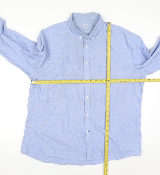 Dunnes Stores Men’s Blue Slim Fit Oxford Long Sleeve Shirt 2XL