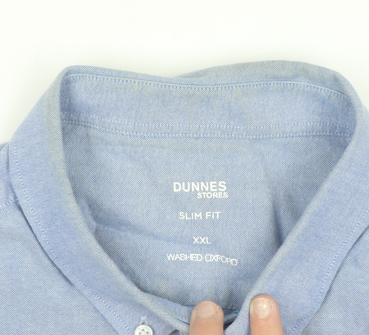 Dunnes Stores Men’s Blue Slim Fit Oxford Long Sleeve Shirt 2XL
