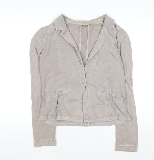 Sandwich Women Beige Cotton Blazer Jacket XL Lightweight Casual