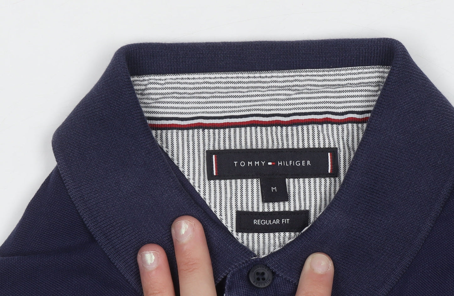 Tommy Hilfiger Men's Blue Regular Fit Cotton Polo Shirt M