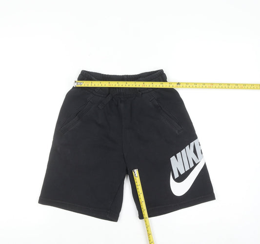 Nike Men's Black Sweat Shorts M Elastic Waist Sportswear