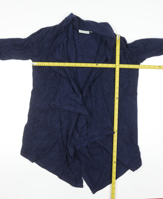 JoJo Maman Bébé Women's Blue Open Knit Long Sleeve Cardigan M