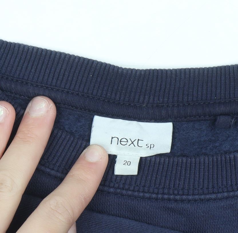 Next Women Navy Blue St Ives 1982 Crew Neck Cotton Blend Sweatshirt Size 20