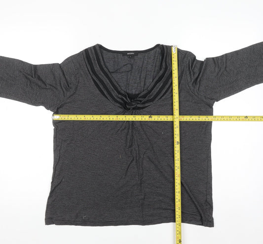 Mystify Women's Grey 3/4 Sleeve V-Neck Tunic Blouse Size L