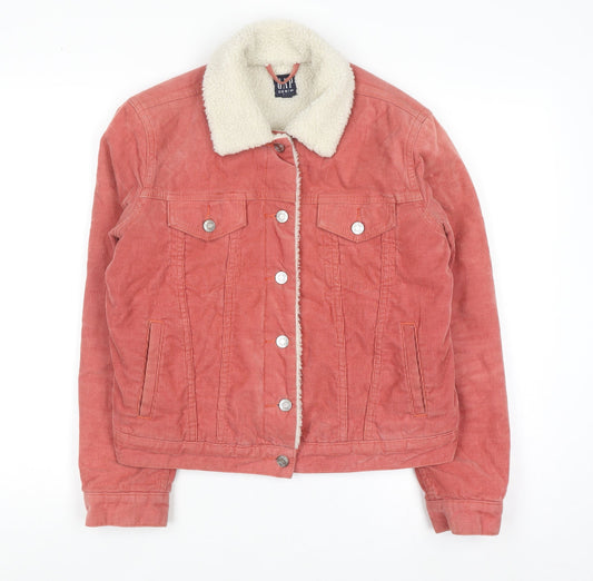 GAP Women’s Pink Corduroy Sherpa Lined Jacket XS Petite