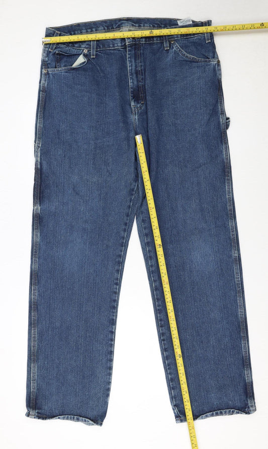 Dickies Men's Blue 38x32 Straight Leg Denim Jeans