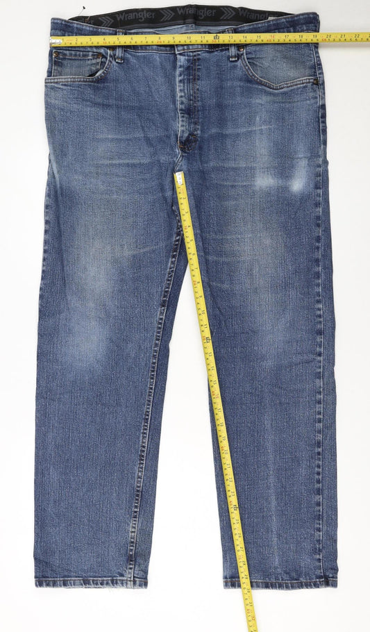 Wrangler Men’s Blue Regular Fit Straight Denim Jeans 38x30