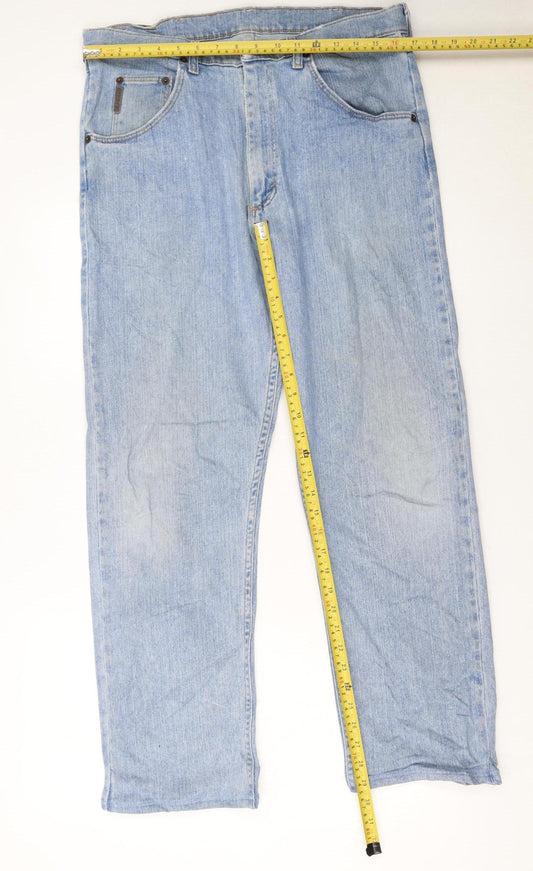 Wrangler Men’s Blue 34x32 Straight Leg Regular Fit Denim Jeans
