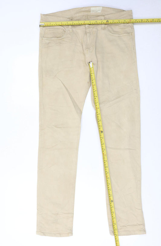 Carhartt Men's Beige Rebel Slim Fit Straight Jeans 33x32