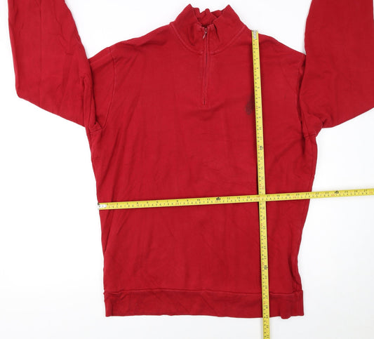 Ralph Lauren Polo Golf Men Red 1/4 Zip Cotton Sweatshirt Size L