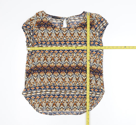 ONLY Women's Multicoloured Aztec Tunic Blouse Size 10