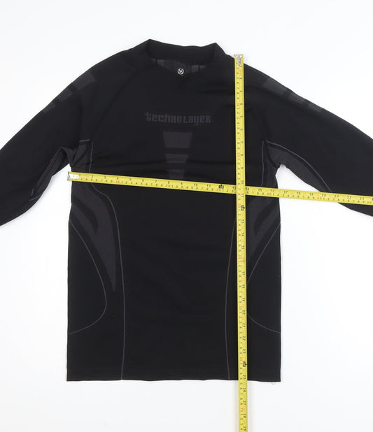 Technolayer Men's Black Long Sleeve Compression Gym Top Size L