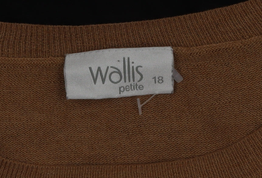 Additional view of Wallis Black and Beige Crew Neck Jumper unisex xl long sleeve knit