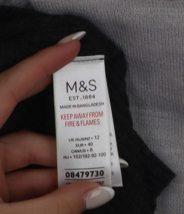 Marks and Spencer Womens Grey Roll Neck Long Sleeve Knit Jumper Size 12