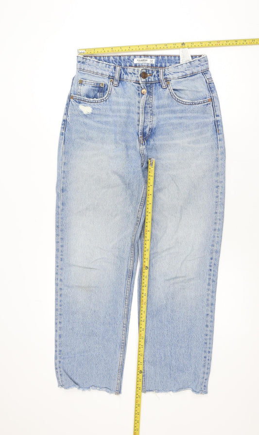 Pull&Bear Women's Blue High Rise Straight Jeans Size 10